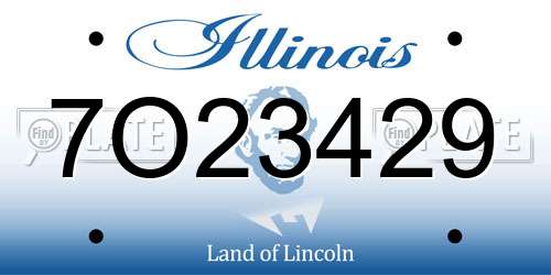 7O23429 Illinois License Plate