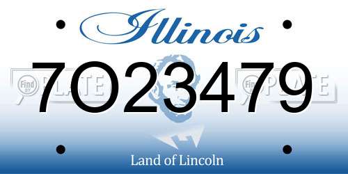 7O23479 Illinois License Plate