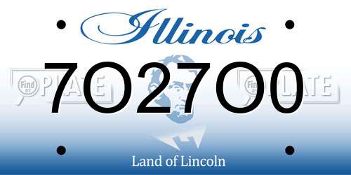 7O27O0 Illinois License Plate