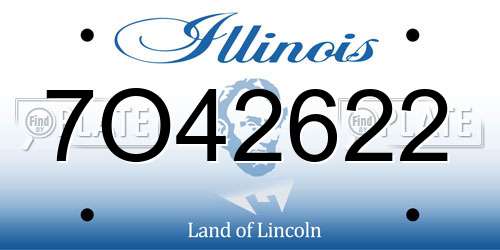 7O42622 Illinois License Plate