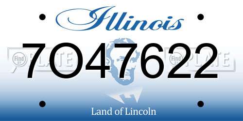 7O47622 Illinois License Plate