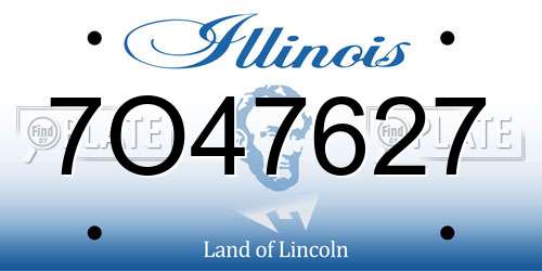 7O47627 Illinois License Plate