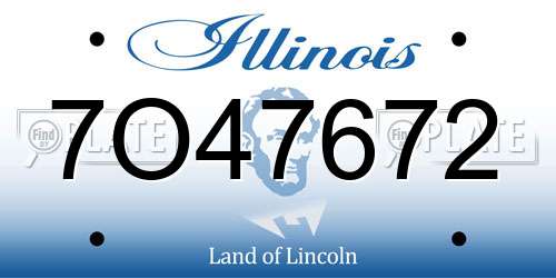 7O47672 Illinois License Plate