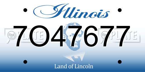 7O47677 Illinois License Plate