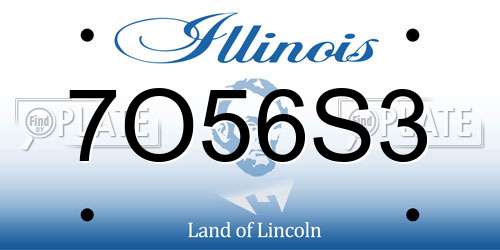 7O56S3 Illinois License Plate