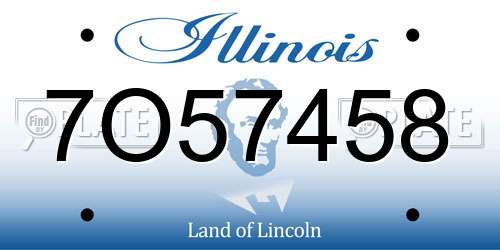 7O57458 Illinois License Plate