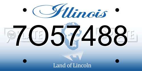 7O57488 Illinois License Plate