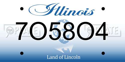 7O58O4 Illinois License Plate