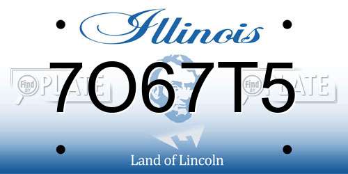 7O67T5 Illinois License Plate