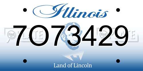 7O73429 Illinois License Plate