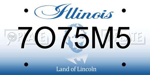 7O75M5 Illinois License Plate