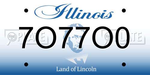 7O77O0 Illinois License Plate