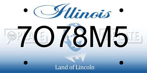 7O78M5 Illinois License Plate