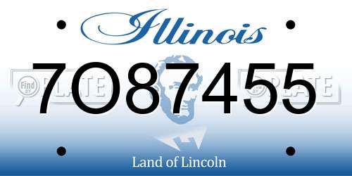 7O87455 Illinois License Plate