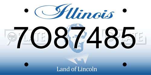 7O87485 Illinois License Plate