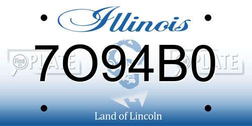 7O94B0 Illinois License Plate