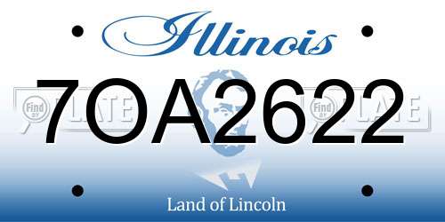 7OA2622 Illinois License Plate