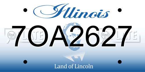 7OA2627 Illinois License Plate