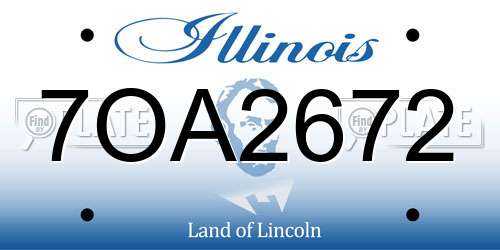 7OA2672 Illinois License Plate