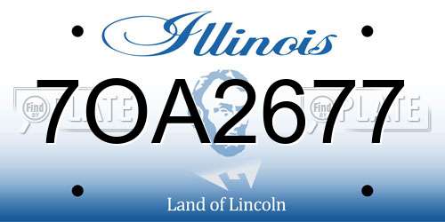 7OA2677 Illinois License Plate