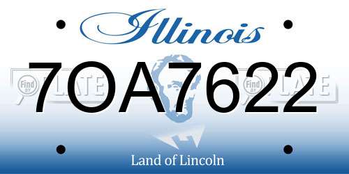 7OA7622 Illinois License Plate