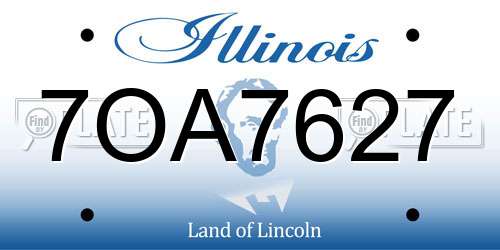 7OA7627 Illinois License Plate