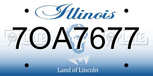 7OA7677 Illinois License Plate
