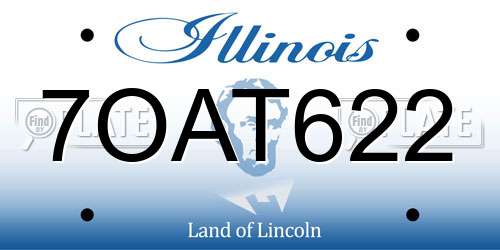 7OAT622 Illinois License Plate