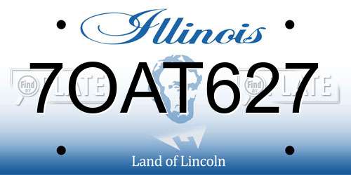 7OAT627 Illinois License Plate