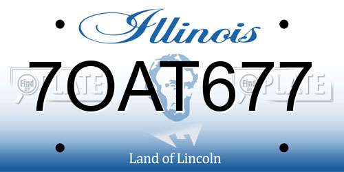 7OAT677 Illinois License Plate