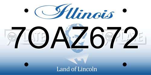 7OAZ672 Illinois License Plate