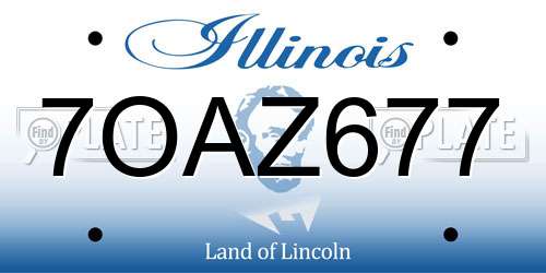 7OAZ677 Illinois License Plate