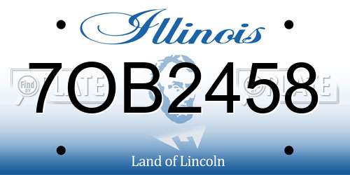 7OB2458 Illinois License Plate