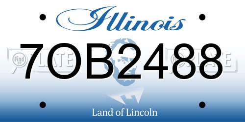 7OB2488 Illinois License Plate