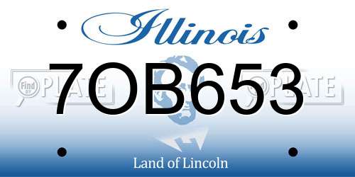 7OB653 Illinois License Plate