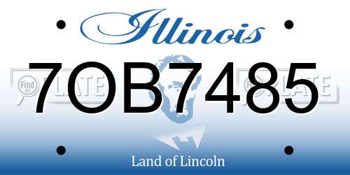 7OB7485 Illinois License Plate