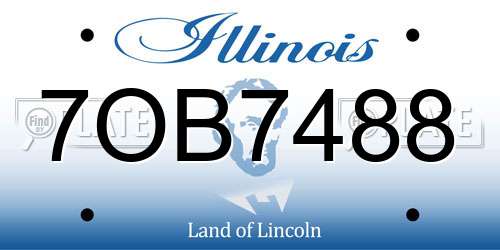 7OB7488 Illinois License Plate