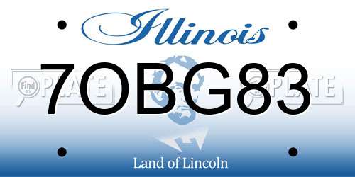 7OBG83 Illinois License Plate