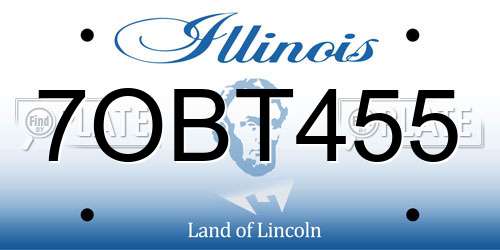 7OBT455 Illinois License Plate