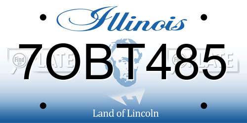 7OBT485 Illinois License Plate