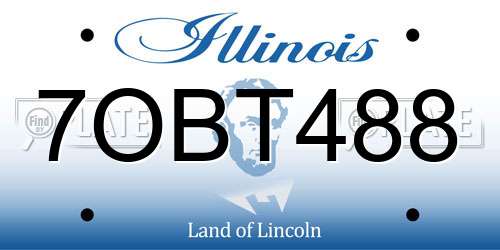 7OBT488 Illinois License Plate