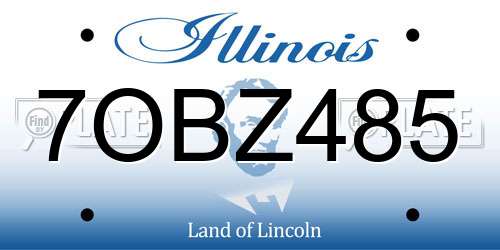 7OBZ485 Illinois License Plate