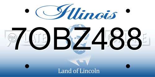 7OBZ488 Illinois License Plate