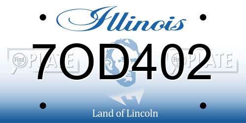 7OD402 Illinois License Plate