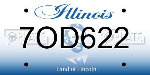 7OD622 Illinois License Plate