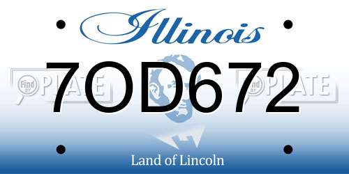 7OD672 Illinois License Plate