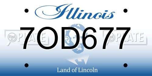 7OD677 Illinois License Plate