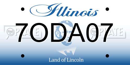 7ODA07 Illinois License Plate