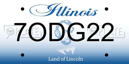 7ODG22 Illinois License Plate