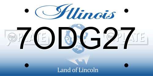 7ODG27 Illinois License Plate